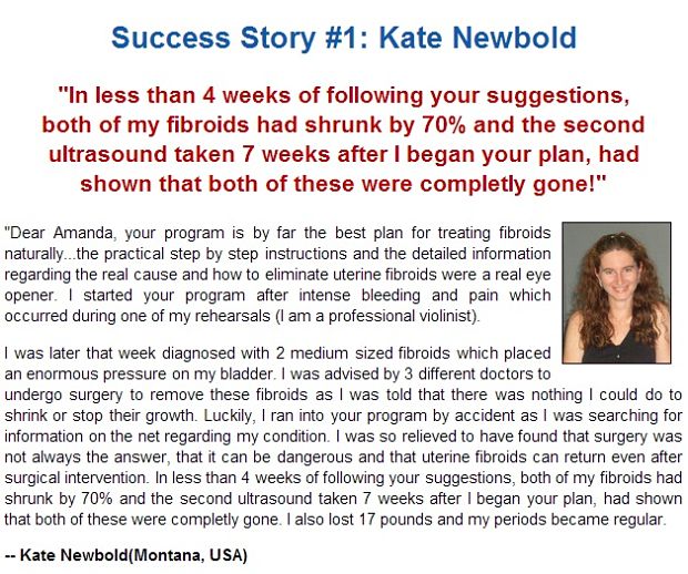 Fibroids miracle comment - Kate Newbold