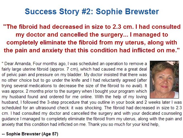 Fibroids miracle comment - Sophie Brewster