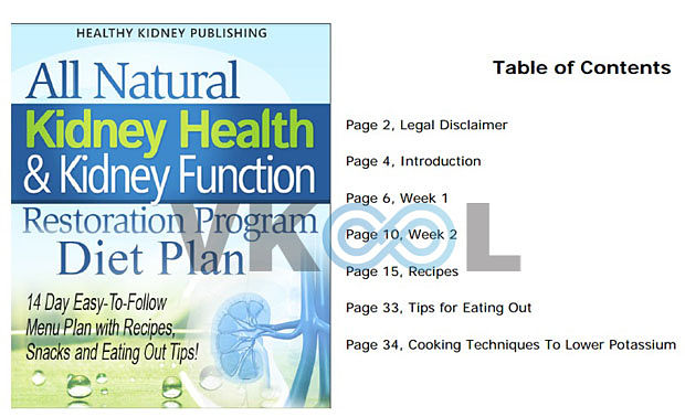 all natural kidney health and kidney function restoration table of contents