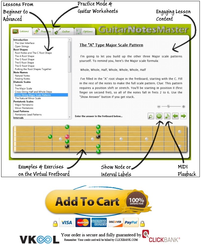 learn guitar notes pdf guitar notes master