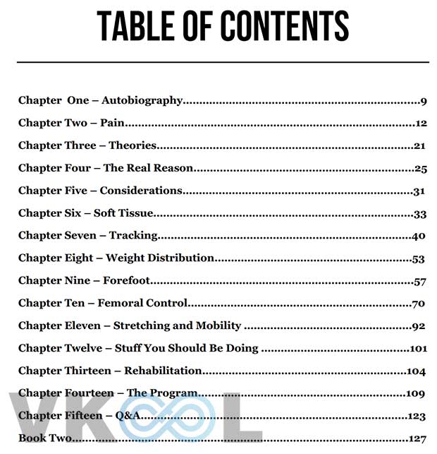Table of contents ebook