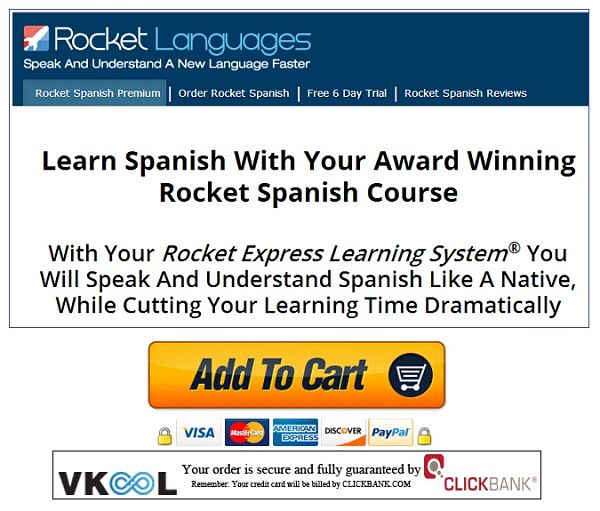 Rocket Spanish premium order