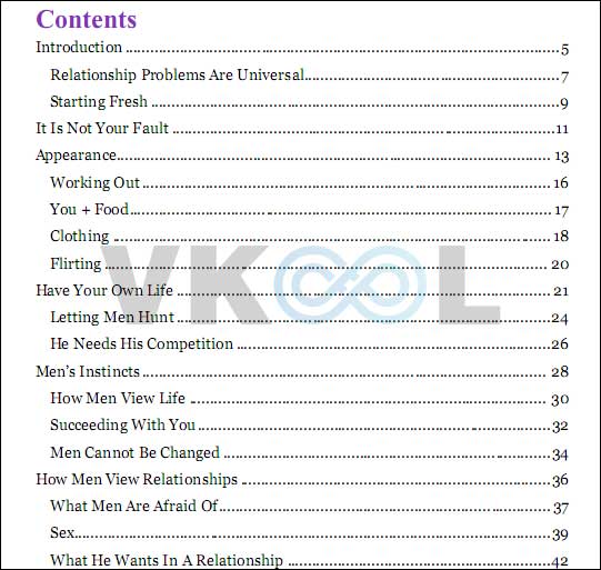 Enchant him system table of content