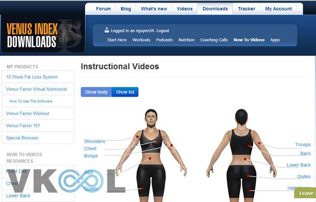 Venus factor membership site - instructional videos