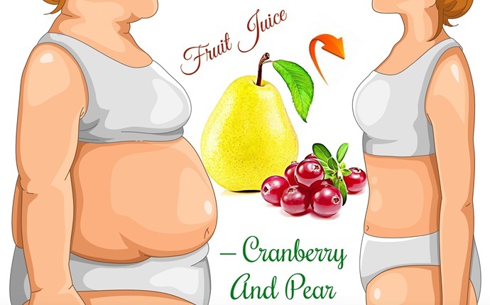 drinks to lose weight - fruit juice cranberry and pear