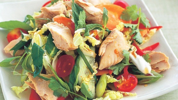 minty bulgur salad with cucumbers and salmon download