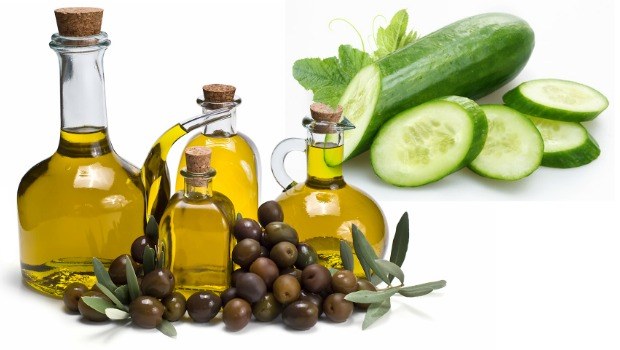 olive oil and peeled cucumber on hair download