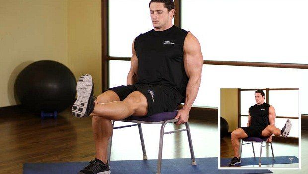 chair leg extended stretch exercise