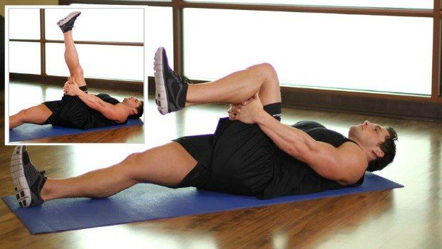 leg up hamstring stretch exercise