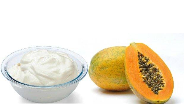 ripe papaya, yogurt