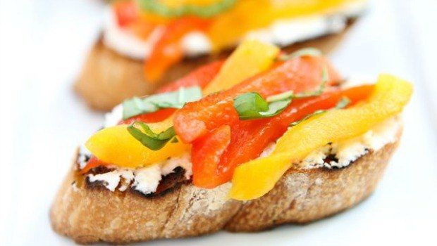 grilled bell peppers & goat cheese