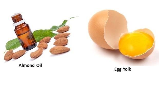 almond oil and egg yolk face mask