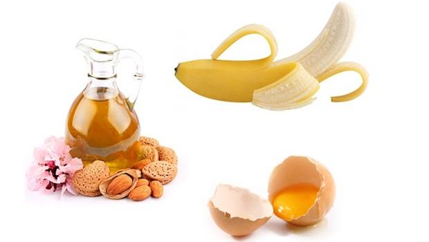 banana, almond oil, sour cream egg yolk face mask