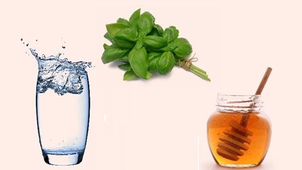how to treat acidity - basil leaves with water and honey