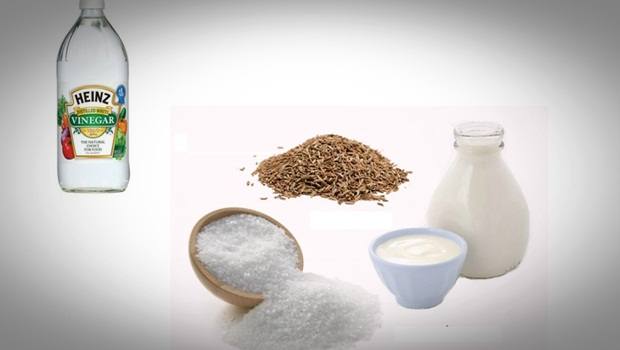 how to treat acidity - buttermilk with vinegar, rock salt, and cumin seeds