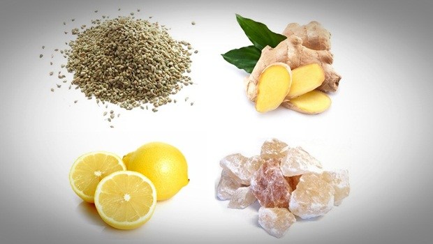 how to treat acidity - carom seeds with ginger, lemon, and rock salt