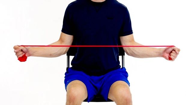 exercises for shoulder tendonitis - external rotation with band