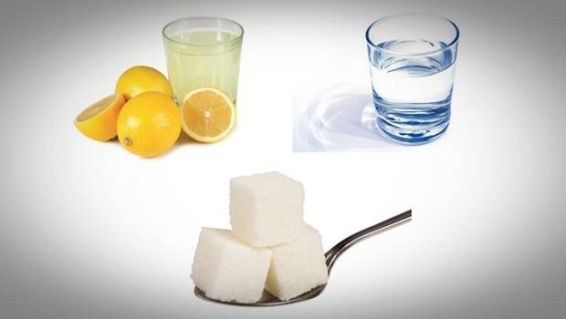 how to treat acidity - lemon juice, water, and sugar