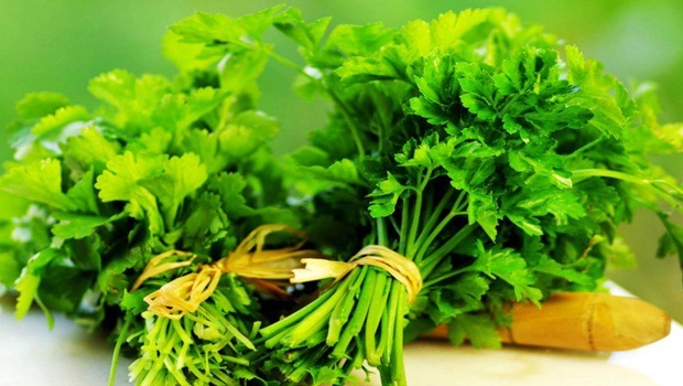 foods for water retention - parsley