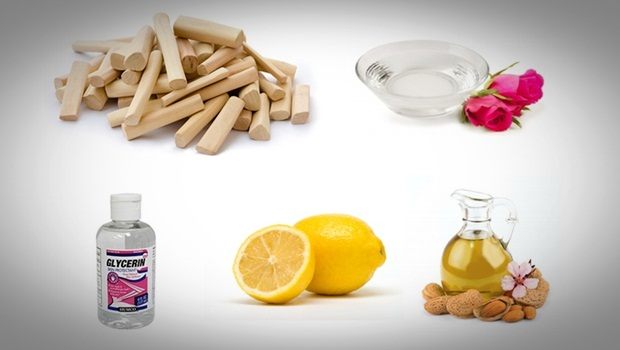 how to get rid of black spots - sandalwood with rose water, glycerin, lemon, and almond oil