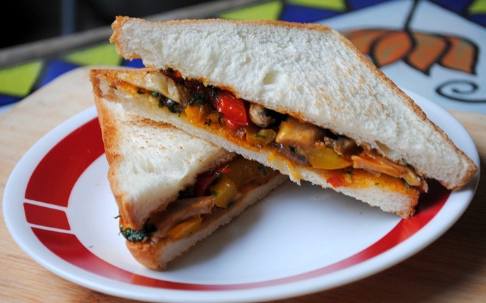 indian breakfast recipes - veggie paneer sandwich