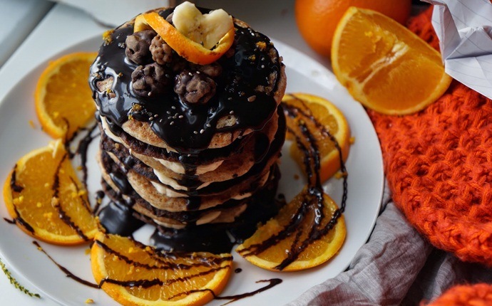 healthy pancake recipes - chocolate-orange pancakes