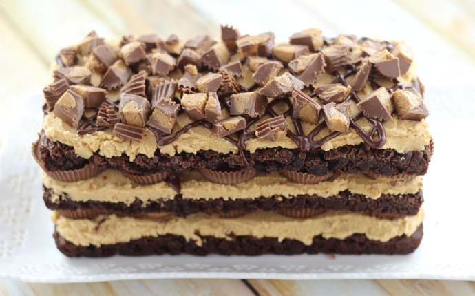 baby shower recipes - peanut butter and brownie trifle