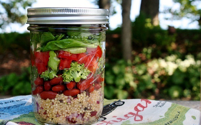 baby shower recipes - salad in a jar