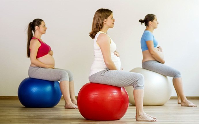 abdominal exercises during pregnancy - seated ball stability hold