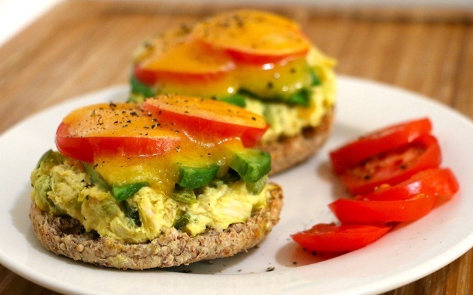 diabetic-friendly recipes - mustard, avocado, dill, and whole-wheat english muffin