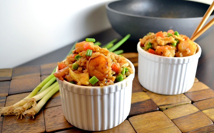 healthy snacks for teens - shrimp and rice