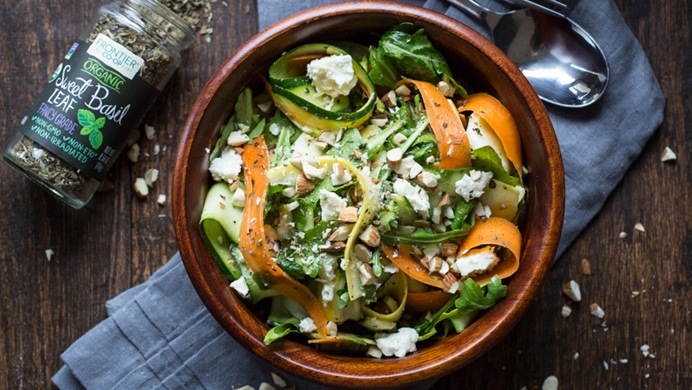 vegetarian salad recipes - crunchy ribbon salad