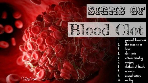 early signs of blood clot