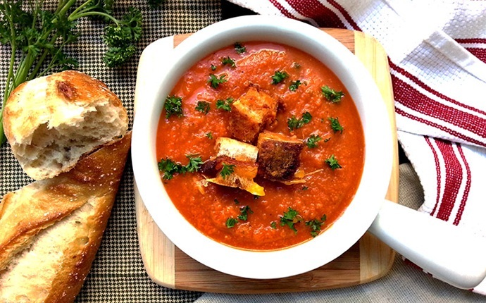 tomato soup recipes - tomato soup with pancetta
