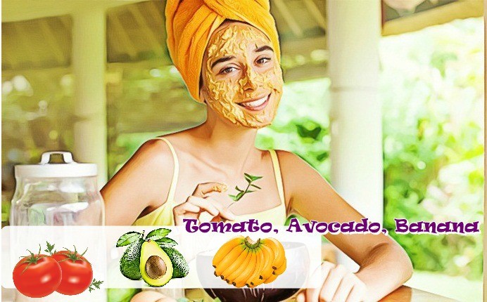 face masks for acne scars - tomato avocado banana