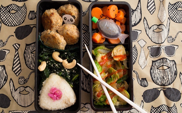 bento box lunch ideas - leftover rice bento box