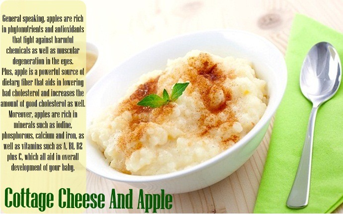 paneer recipes for babies - cottage cheese and apple