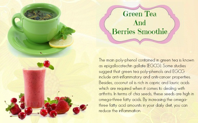 smoothies for arthritis - green tea and berries smoothie
