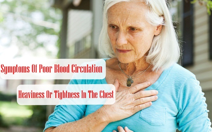 symptoms of poor blood circulation - heaviness or tightness in the chest