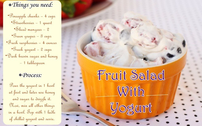 fruit salad recipes for kids - fruit salad with yogurt