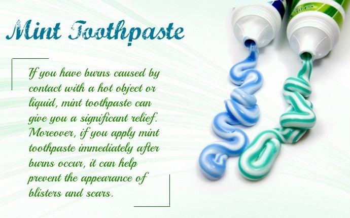 first aid for burns - mint toothpaste