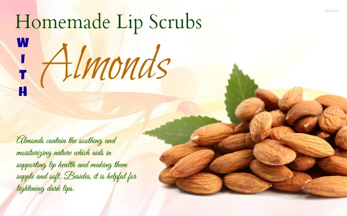 homemade lip scrubs - almonds