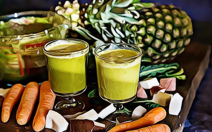 pineapple smoothie recipes - carrot, coconut, and pineapple smoothie